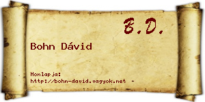 Bohn Dávid névjegykártya